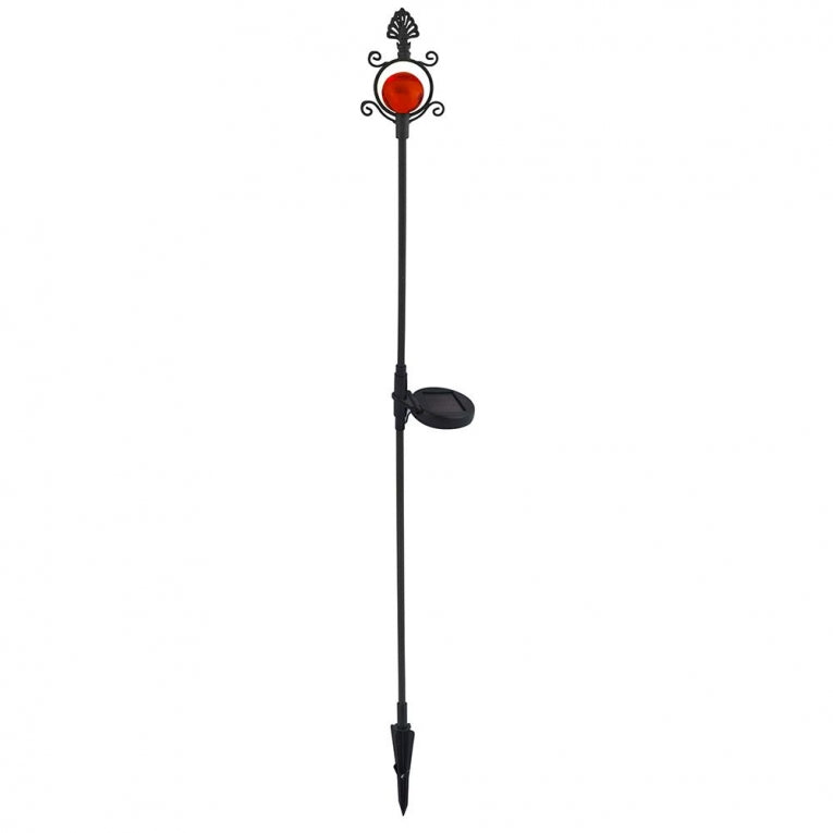 Lampe solaire de jardin vintage rouge