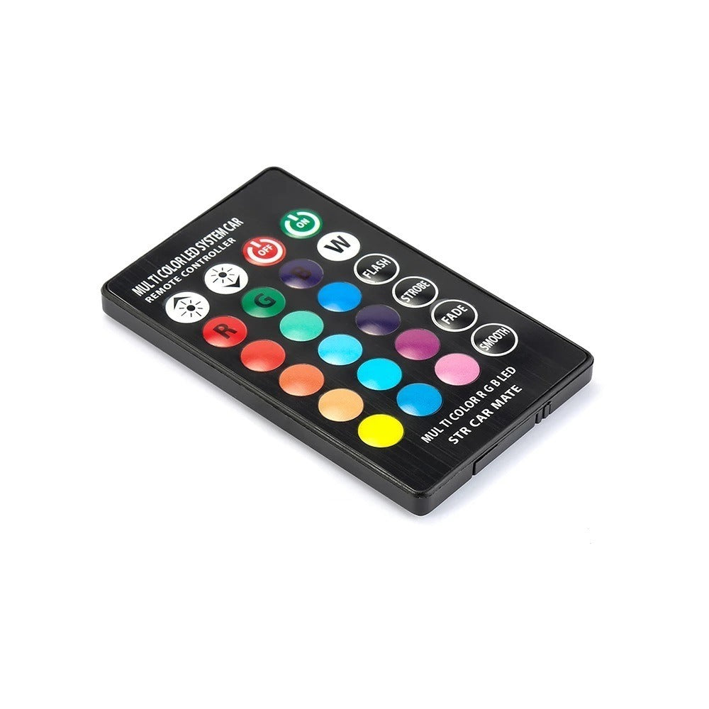 LED RGB T10 - 6 SMD - Avec télécommande - 12 V - Lot de 2