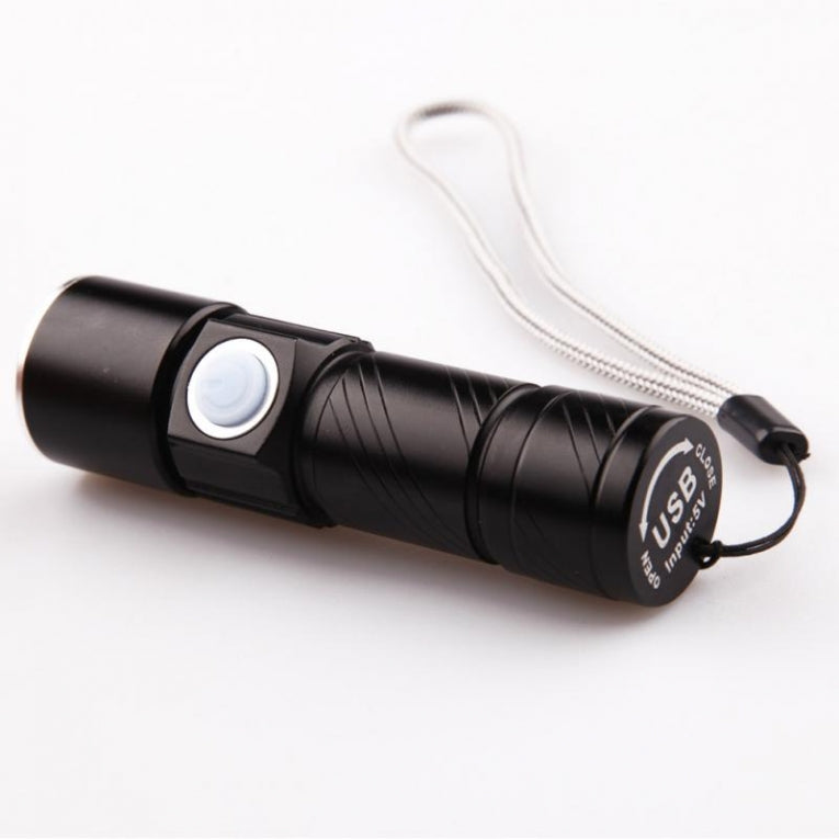 LED zaklamp oplaadbaar via USB - 9.5 cm