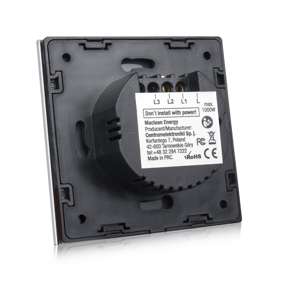 Wall switch with light - Double - Touch control - White