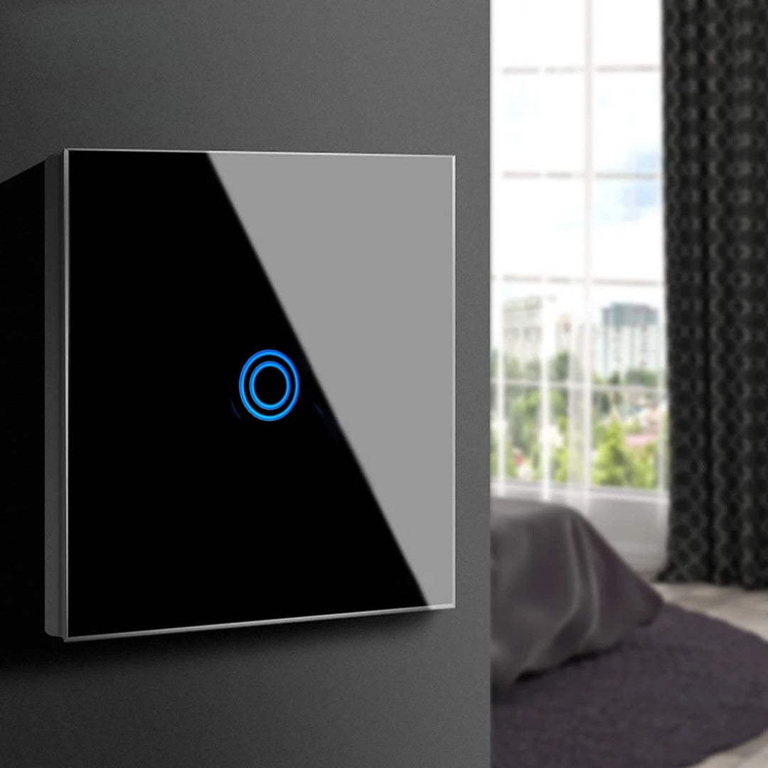 Wall switch with light - Single - Touch control - Black
