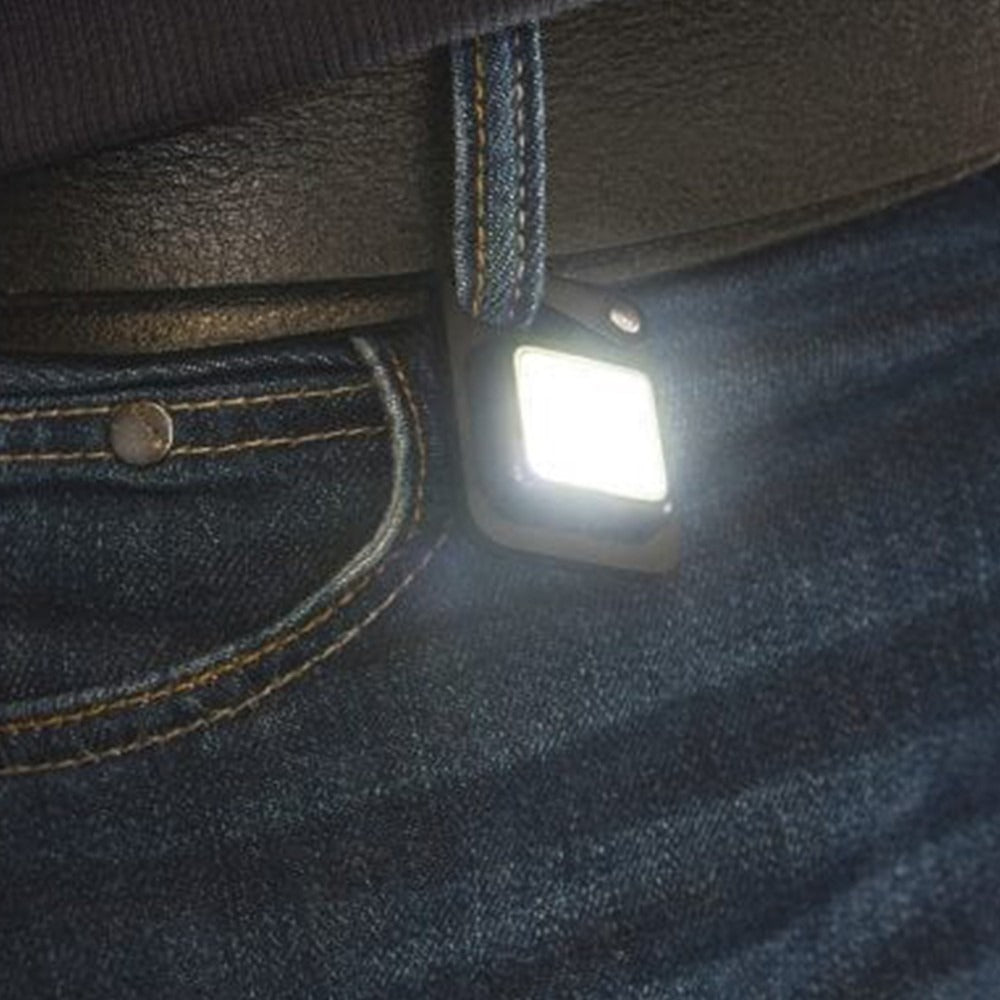 LED Flashlight Keychain - White/Red - Rechargeable