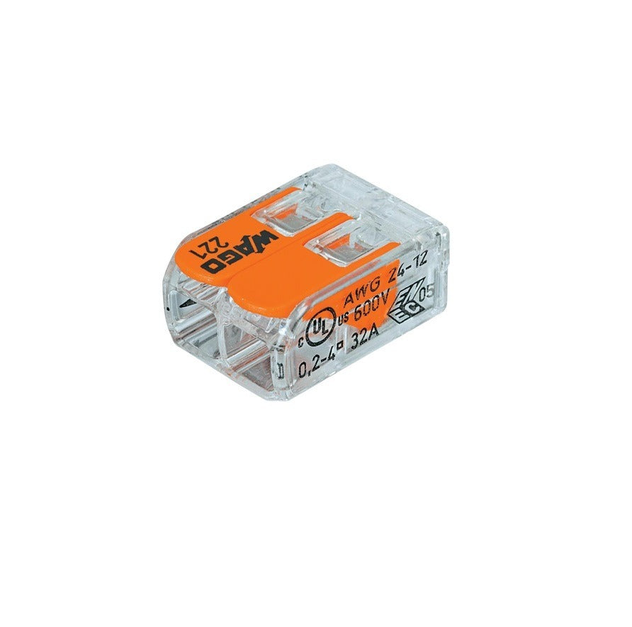Wago connection terminal 2-way 0.2-4 mm² - Feed-through connector per piece