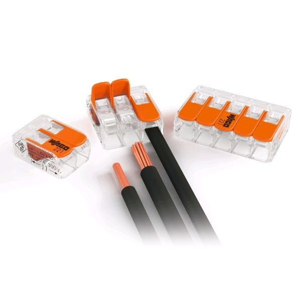 Wago connection terminal 3-way 0.2-4 mm² - Feed-through connector per piece