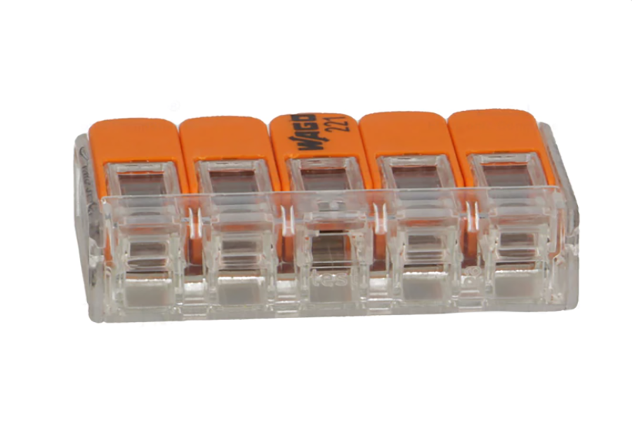 Wago 5-way connection terminal block 0.2-4 mm² - Feed-through connector per piece