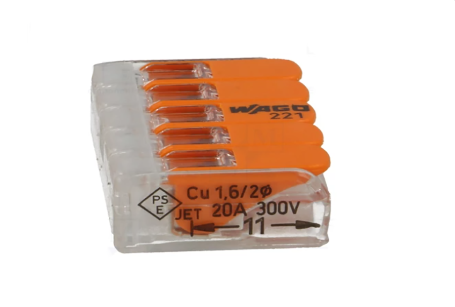Wago 5-way connection terminal block 0.2-4 mm² - Feed-through connector per piece