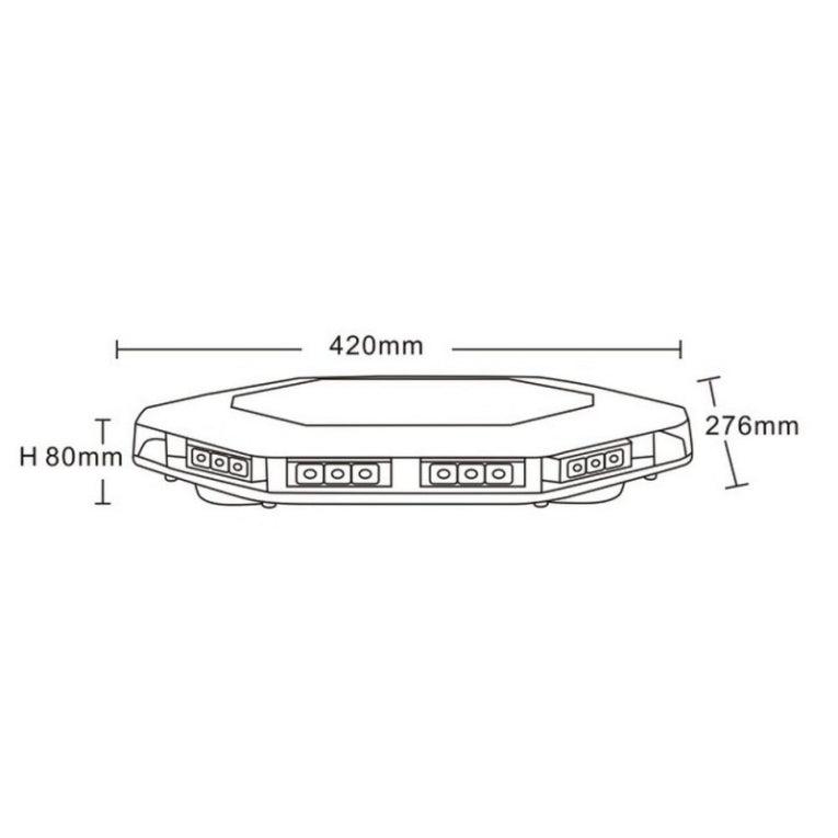 Compact Rotating Beacon - 80mm high - R10/R65 Certification - 30 LEDs Orange - Magnetic