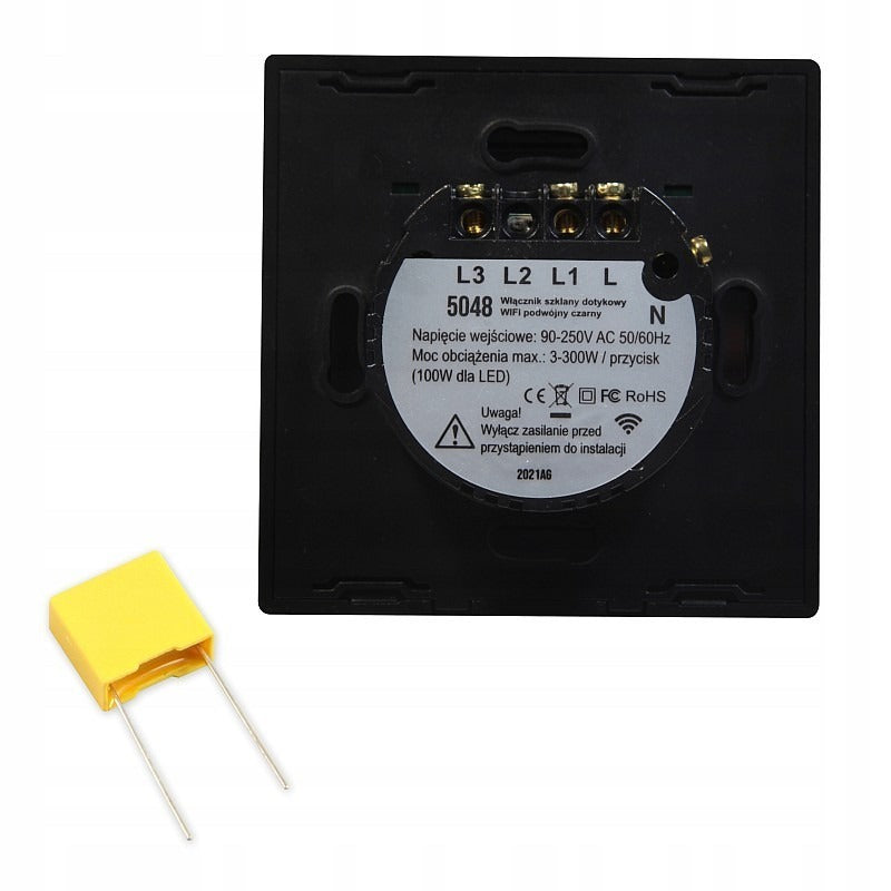 Smart wall switch black - Two-way - 300W - SmartLife