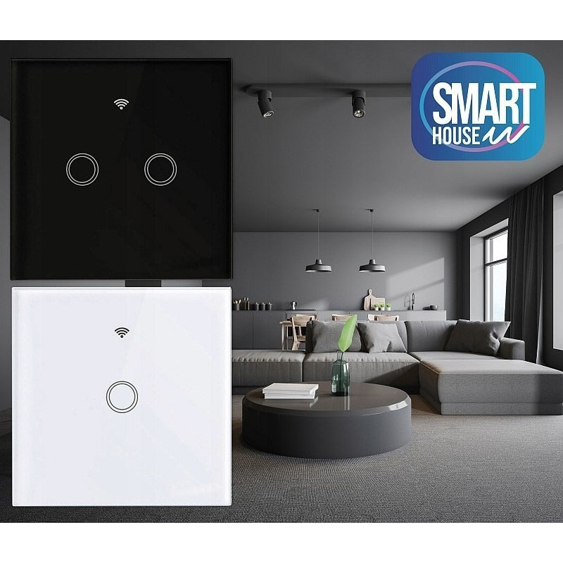 Smart wall switch black - Two-way - 300W - SmartLife