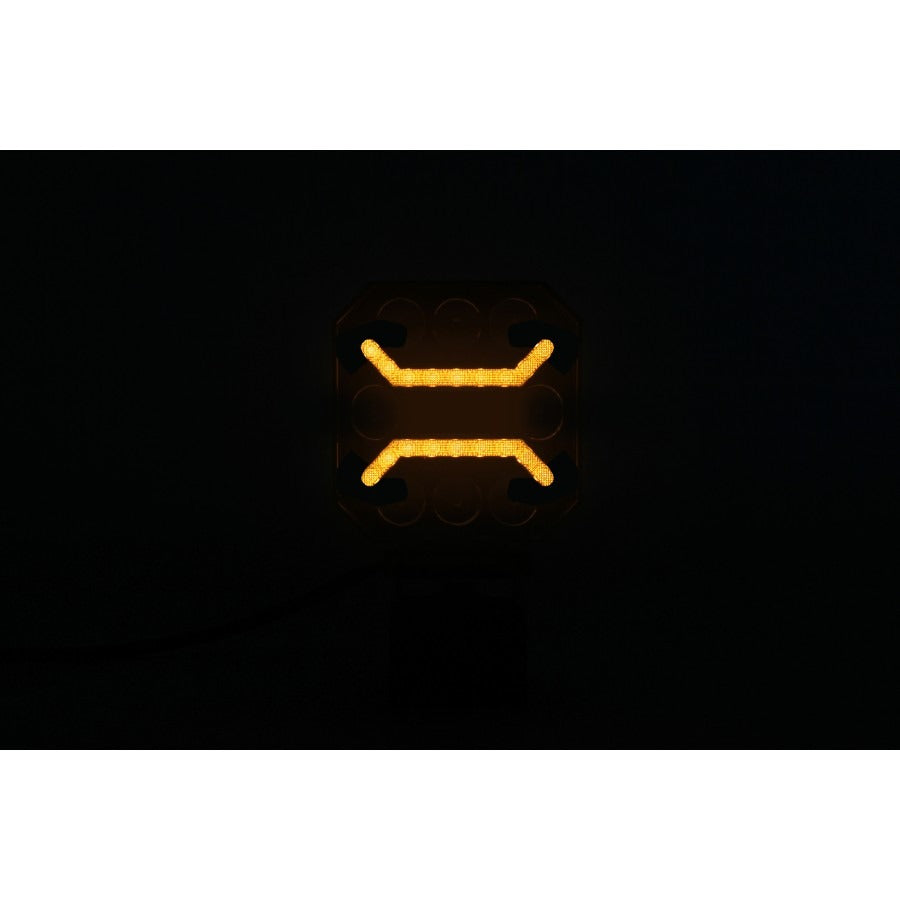 LED work lamp + 2 COB strips - 10 LEDs - White/orange - 1500 lumens