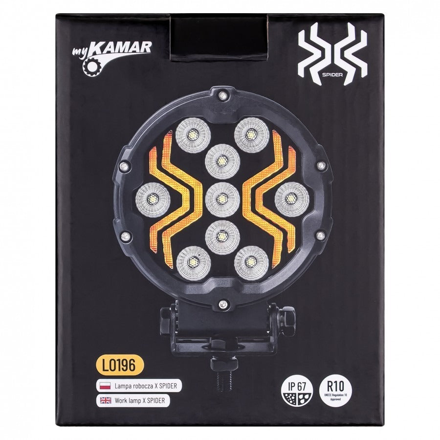 Lampe de travail LED avec protection IP67, 9 LED, motif araignée