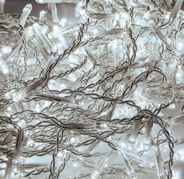 LED curtain Christmas - 10 meters - 65 strings - cold white - 650 LEDs - Connectable