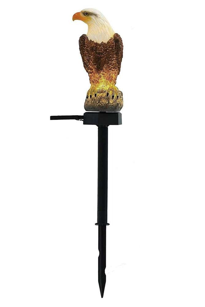 Solar LED eagle - Neutral white - With twilight sensor and pin