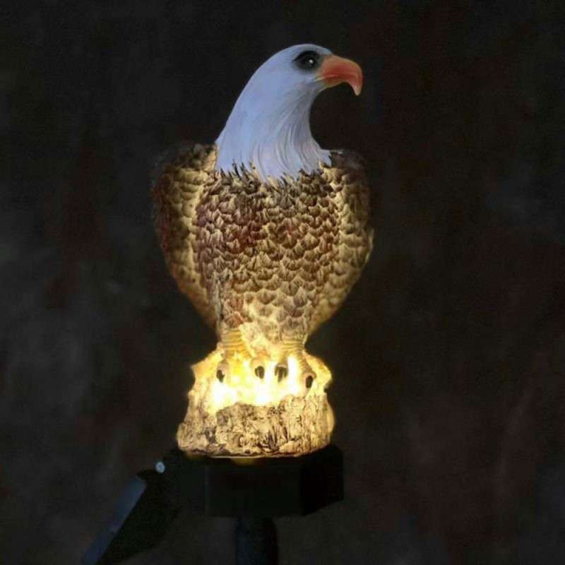 Solar LED eagle - Neutral white - With twilight sensor and pin