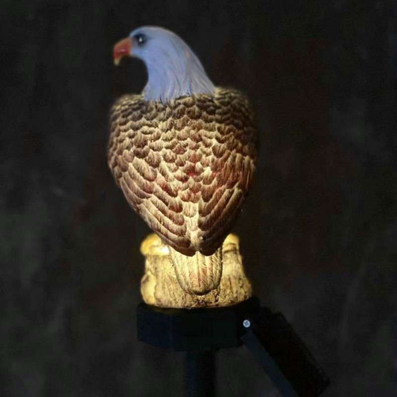Solar LED eagle - Neutral white - With twilight sensor and pin