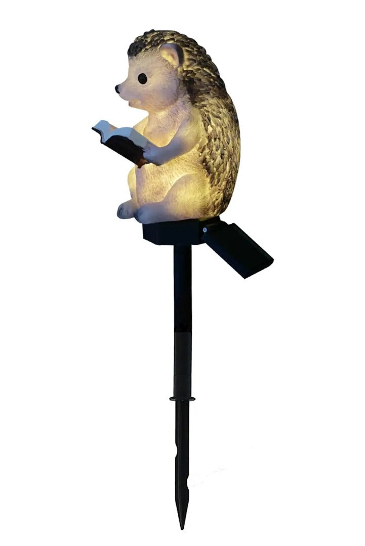 Hérisson solaire LED - Blanc neutre - Avec capteur crépusculaire et broche