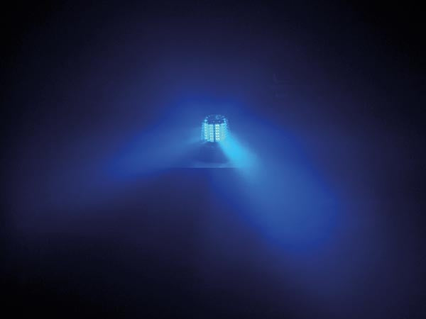 Blue rotating beacon with 108 rotating LEDs