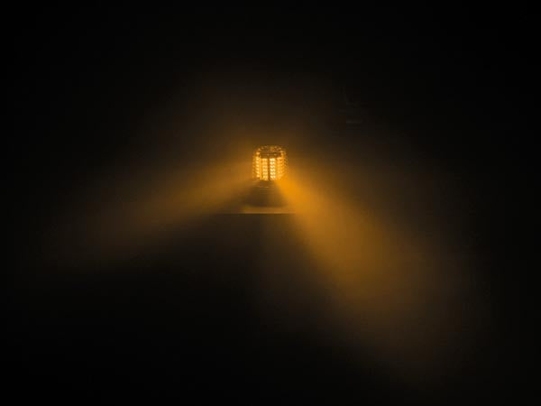 Orange rotating beacon with 108 rotating LEDs