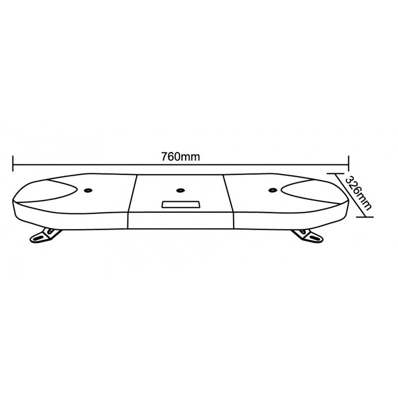 LED rotating beacon - 76cm - ECE R65 R10 approved - amber