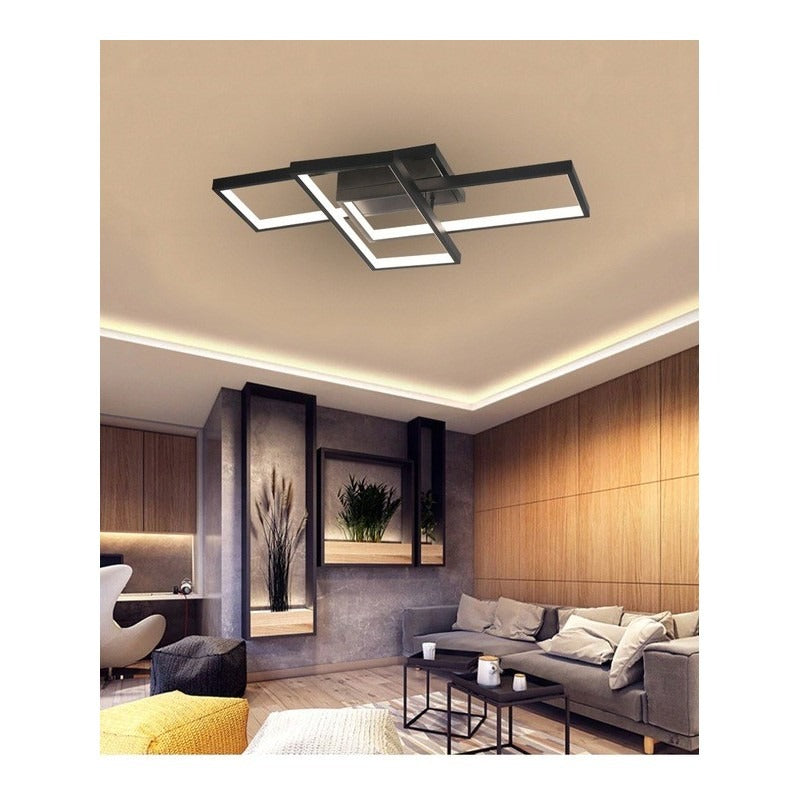 LED design ceiling lamp - 72W - CCT - With remote control - Black