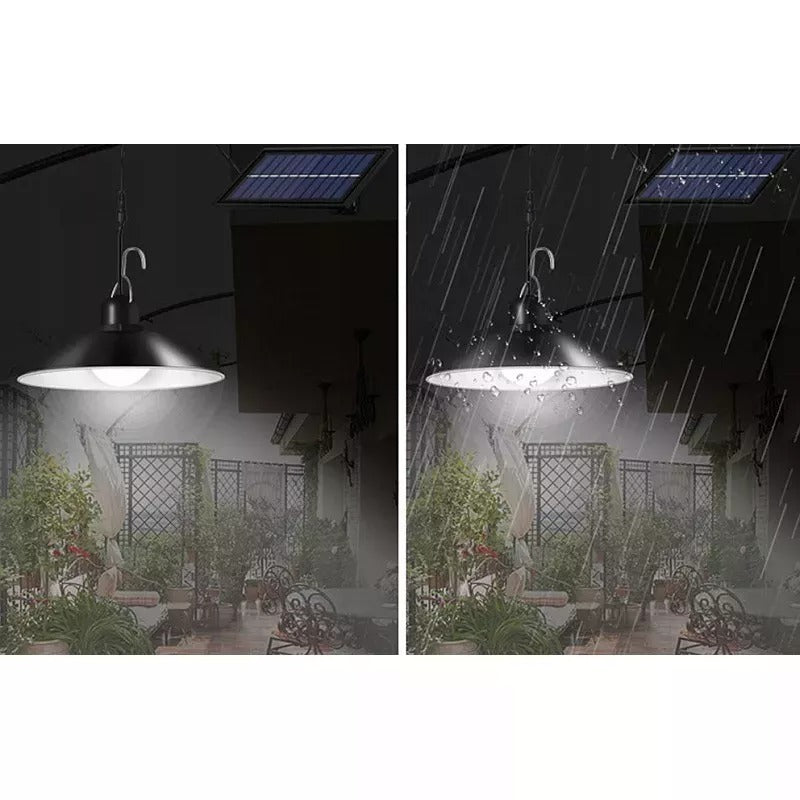 LED solar pendant lamp - Cold white - 100 lumens - With remote control - 2 pieces