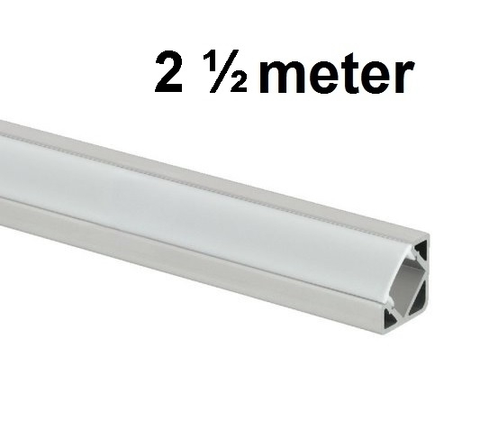 Doe het niet Bijproduct monteren LED Profiel 2,5 meter - 45 graden - ABC-led.nl