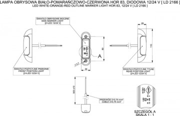 Zijmarkeringslichten - rood / wit / oranje 180° - aanhanger / trailer
