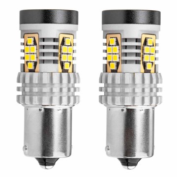 WIT - BA15S LED - CANBUS - 24 SMD - 1156 - 12/24V - 2 stuks