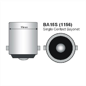 BA15S LED 13-SMD 5050 - 12V LED lamp WIT