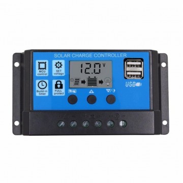 10a 20a 30a auto solar laadregelaar pwm dual usb uitgang zonnepaneel oplader regulator 12v24v power hdjpgq9011