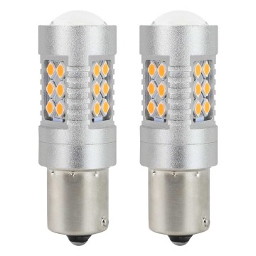 BAU15S - 3030 - 24 SMD - CANBUS - ORANJE - 12/24V