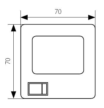 Nachtlampje vierkant - wit - met schakelaar - 1,5 watt