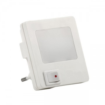 Nachtlampje vierkant - wit - met schakelaar - 1,5 watt