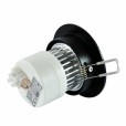 LED spot - compleet armatuur - aluminium rond - zwart/zilver - koud wit