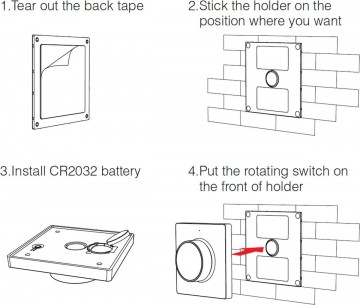 Draadloze wand dimmer - Mi-Boxer - Zwart