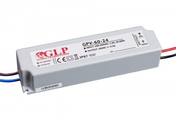 LED voeding - 24V, 2,5A - 60W - IP67 - WATERPROOF