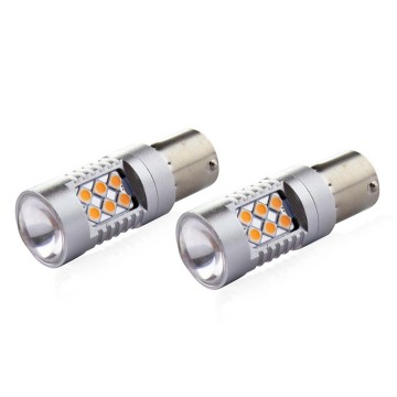 BAU15S - 3030 - 24 SMD - CANBUS - ORANJE - 12/24V