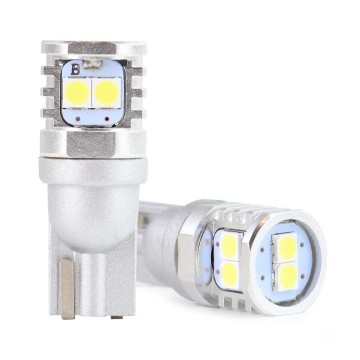 T10 LED - 3030 - CANBUS - 6 SMD - 12/24V - Wit - 2 stuks