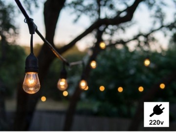 Led prikkabel - 10 lampen - 5 meter - Koppelbaar - Waterdicht - 220 Volt - Hanglampen