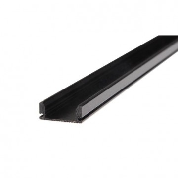 LED profiel - Met diffuser - 2 meter - 7 x 17mm - Aluminium - ZwartLED profiel - Met witte diffuser - 2 meter - 7 x 17mm - Aluminium - Zwart