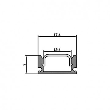 LED profiel - Met diffuser - 2 meter - 7 x 17mm - Aluminium - ZwartLED profiel - Met witte diffuser - 2 meter - 7 x 17mm - Aluminium - Zwart