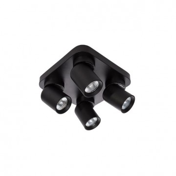 LED plafondlamp - 4x GU10 spot - Draaibaar - Zwart