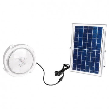 Solar LED plafondlamp - 120W - Koud wit - Met zonnepaneel