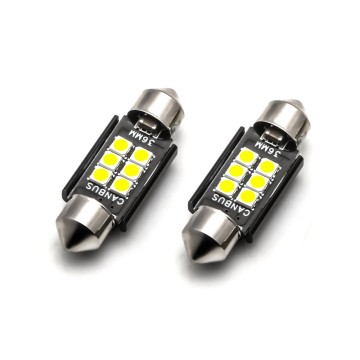 Dome - 36MM LED - CANBUS - 6SMD - Warm wit - 12V - Per stuk