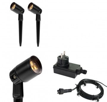 2x LED tuin lamp - 12V - 2 watt - basic - complete set