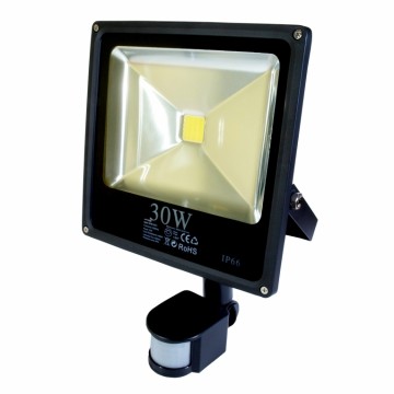 30W PIR LED Schijnwerper warm wit 3000K Slim