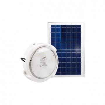 Solar LED plafondlamp - 120W - Koud wit - Met zonnepaneel