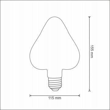 Retro Filament LED lamp - E27 - 2,3 watt - 170 lumen - Warm wit - Amber Heart