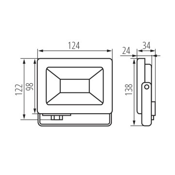 20W LED schijnwerper - 1600 Lumen - ingebouwde aansluitdoos - Daglicht