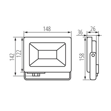 30W LED schijnwerper - 2400 Lumen - ingebouwde aansluitdoos - Daglicht